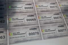 Etiqueta com numeração sequencial