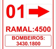 Placa sinalização bombeiros. tam. 20 x 30 cm