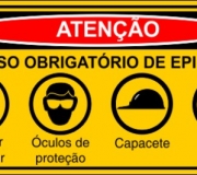 Placa "Uso obrigatório de EPis". tam.50 x 30 cm.