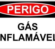 Perigo - gás inflamável. Tam.30 x 20 cm.