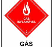 Gás inflamável - tipo 2. Placa em pvc 3mm.