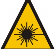 Cuidado, raio laser. adesivo tam. 15 x 15 cm.