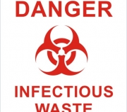 Adesivo perigo. Lixo infectante.