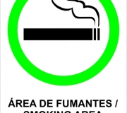 Placa tam.30 x 20 cm. Permitido fumar.